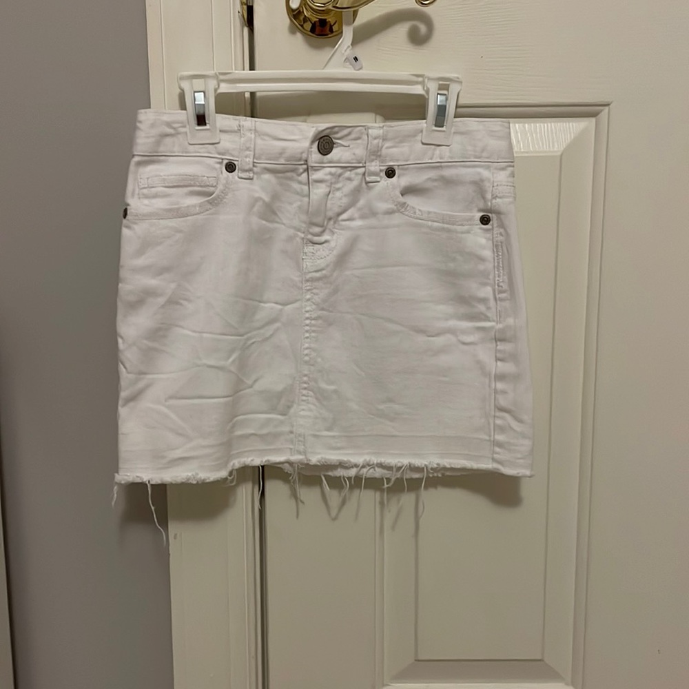 White jean skirt